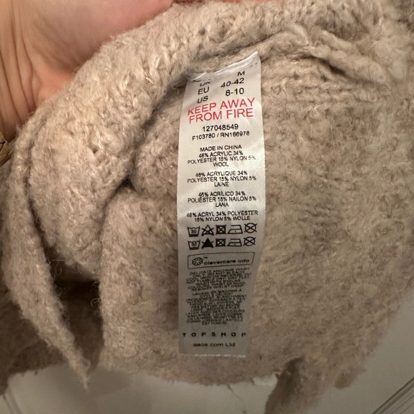 Topshop Textured Cream Sweater - Picture 3 of 7